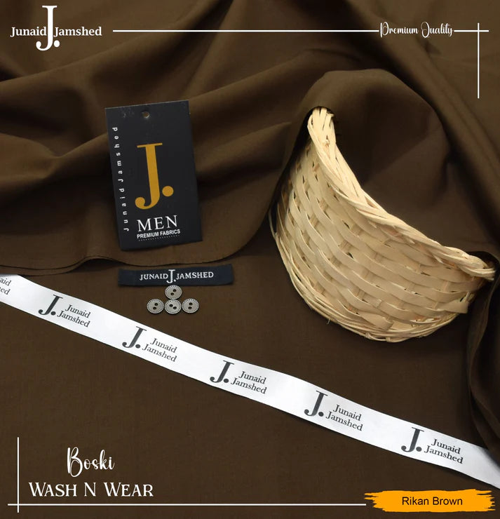 J. Junaid Jamshed wash and Wear Booski - Rikan Brown