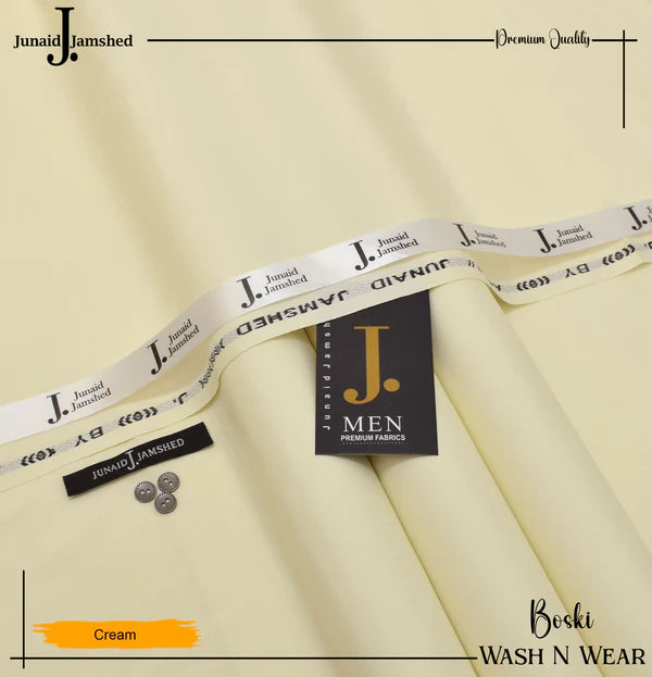 J. Junaid Jamshed wash and Wear Booski - Cream 1