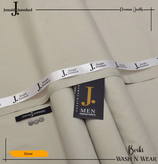 J. Junaid Jamshed wash and Wear Booski - Silver
